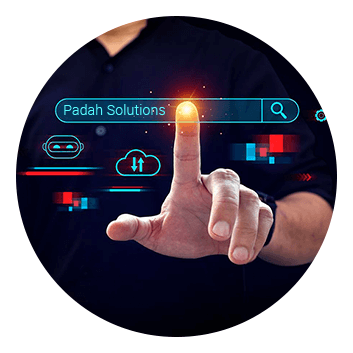 Padah Solutions digital interface with a user selecting advanced IT and technology services.
