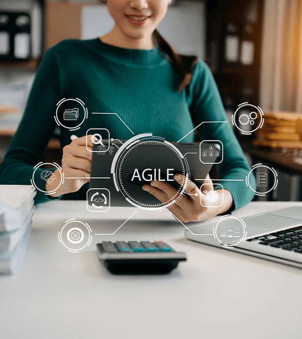 IT Service Management (ITSM) illustrating agile workflows, service operations, and digital process management