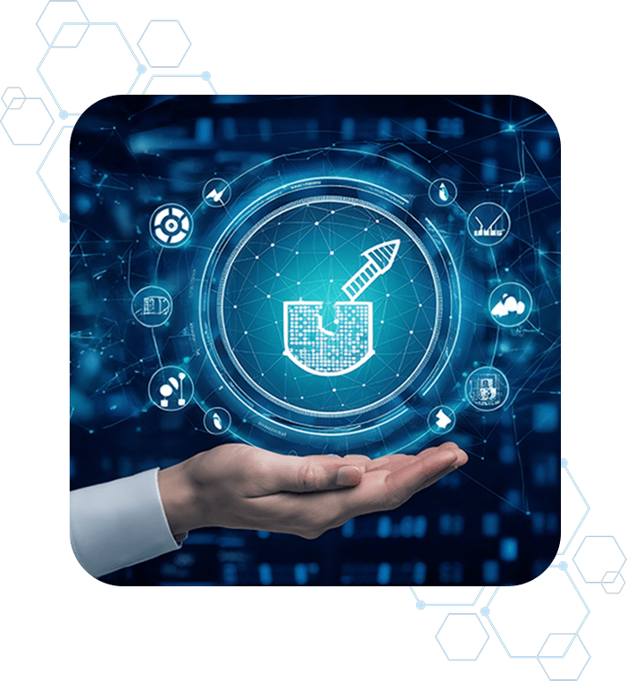 Digital software delivery and DevOps concept showing a hand supporting an automated deployment pipeline, representing faster, high-quality software delivery with clarity and control.